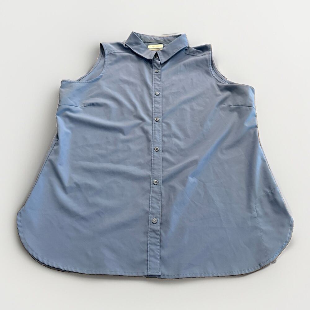 Columbia Sportswear Womens Tamiami Blue Sleeveless Button Up Shirt Size L XL0934